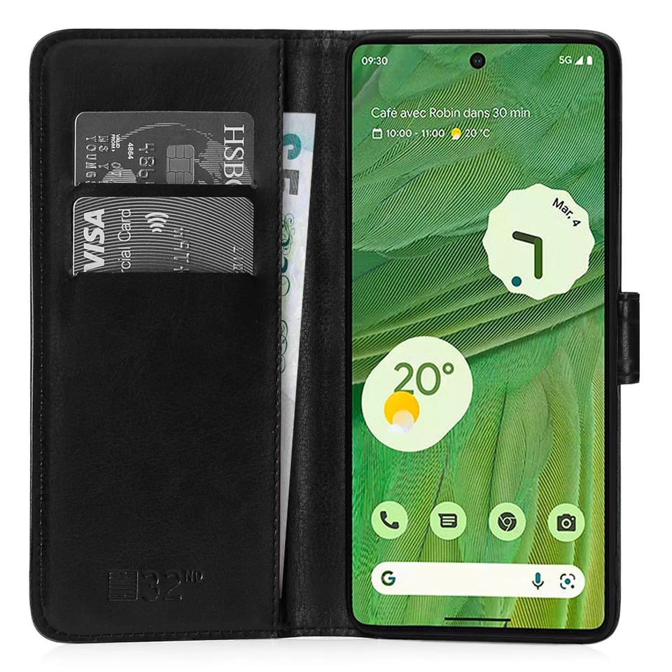 Case Cover For Google Pixel 7 6 8 7a Pro  Synthetic Leather Flip Wallet - Image 4 of 4
