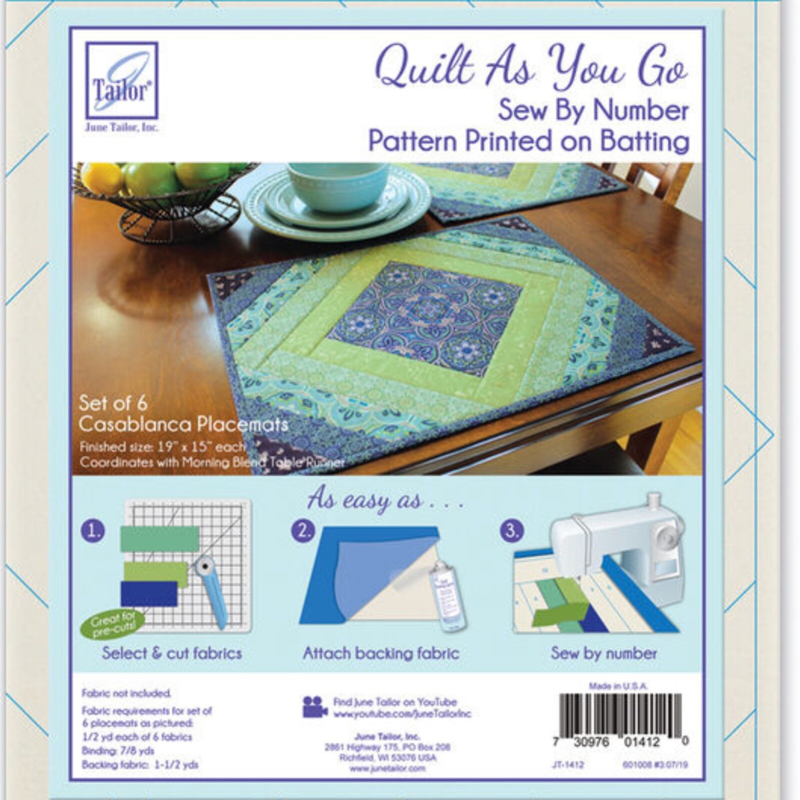 June Tailor Quilt As You Go Placemat 6 Count Casablanca JT1412 eBay