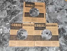 45 COMPANY SLEEVES, LOT OF THREE CORAL, 1950's. WORLDS FINEST MUSIC.