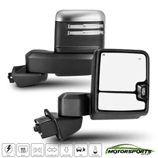 Pair Chrome Towing Mirrors For 2019-2023 Chevy Silverado 1500 Power Heated+BSM