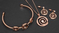 Equilibrium Jewellery Set Swirl Rose Gold Plated Necklace Bracelet Gift Box Equilibrium Jewellery Set Swirl Rose Gold Plated Necklace Bracelet Gift Box