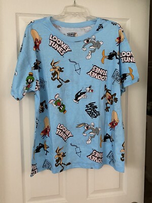 Looney Tunes Bugs Bunny Blue s/s T shirt XL That s all Folks!  80 s Cartoon
