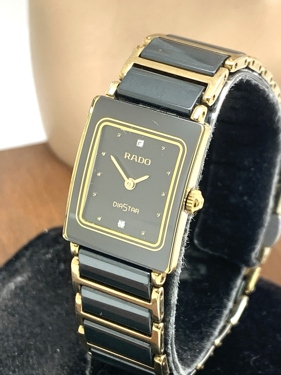 Rado Women's Watch 153.0283.3N Diastar Swiss Quartz Gold Black