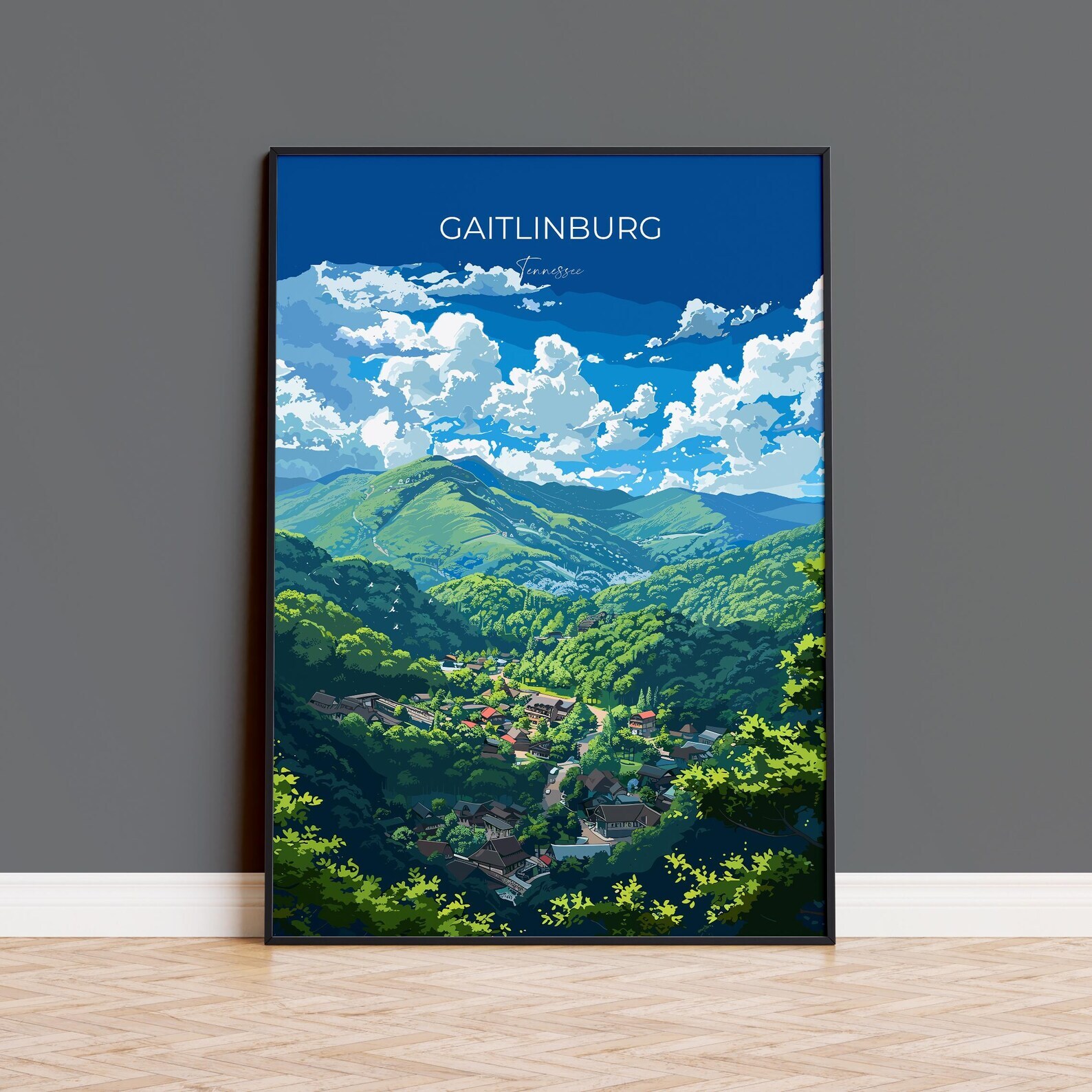 Gaitlinburg Travel Poster Wall Art Travel Print Of Gaitlinburg Gaitlinburg Art