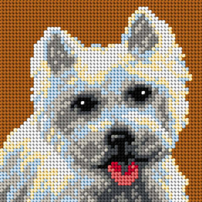 Orchidea Needlepoint canvas for halfstitch without yarn West Highland White T...