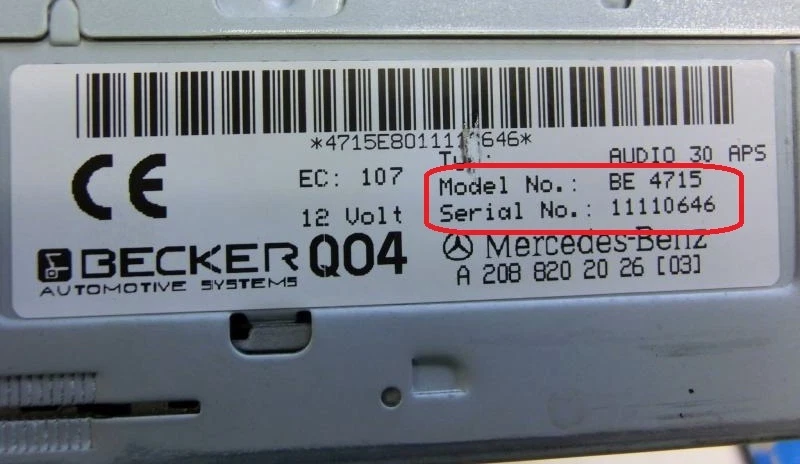 Becker Radio Code / Pin Code Harman Mercedes Benz Porsche Ferrari Alpine - Bild 2 von 3