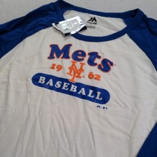 New York Mets 3/4 Raglan Baseball Tee Youth Boy's Size Large D1