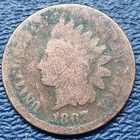 1867 Indian Head Cent 1c Circulated #72778