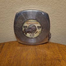 Vintage Evans 100 Foot White Steel Tape Measu...