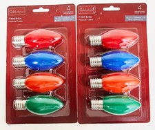 LOT OF 8 CHRISTMAS REPLACEMENT C9 LIGHT BULBS Multi-Colored 2 BRAND NEW PACKS