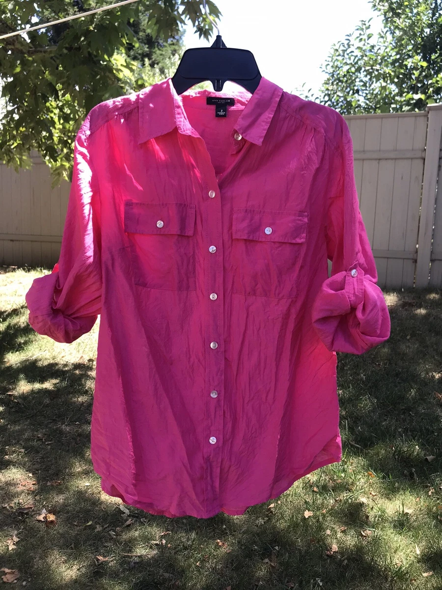 ann taylor pink blouse