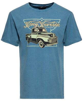 King Kerosin «PICK UP SERVICE» Truck Oldtimer T-SHIRT Oberteil Blue Rockabilly