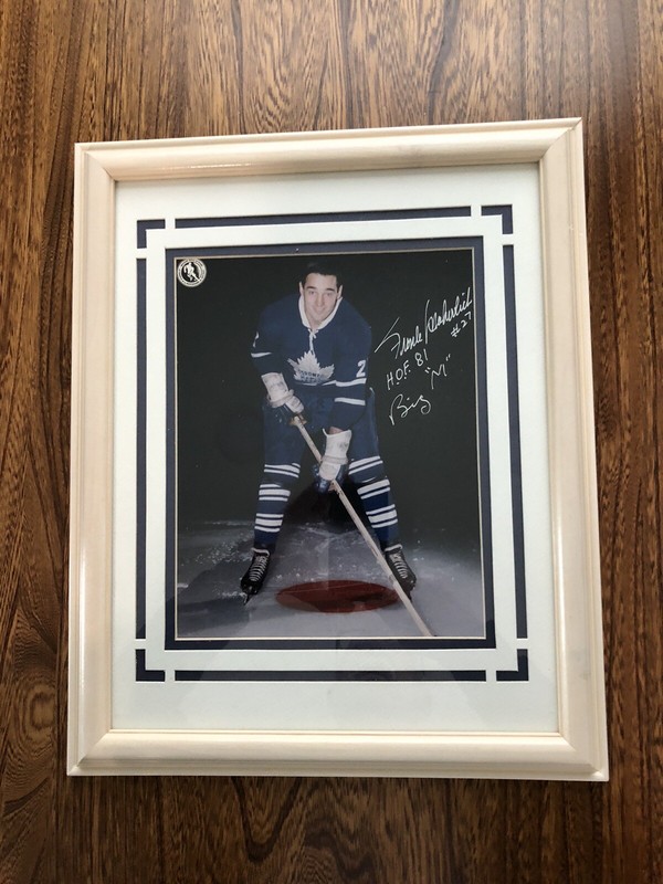 FRANK MAHOVLICH (NHL) AUTOGRAPHED 8 X 10 PICTURE DOUBLE MATTED AND FRAMED W/COA