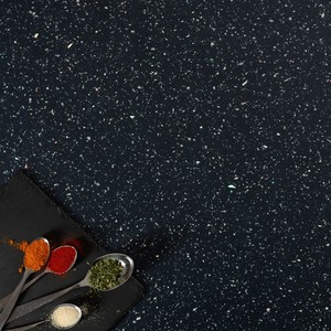 Solid Black Sparkle Compact Laminate Ultra Thin 12mm Slimline