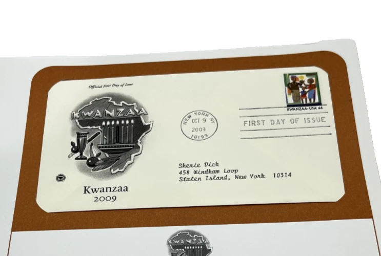 Black History & Kwanzaa FDC First Day of Issue Envelopes / Stamp / Lot of 4 - Image 3 of 4