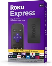 Roku Express Cable Remote - Black (3960R) New Ready To Use TV Apps Live 