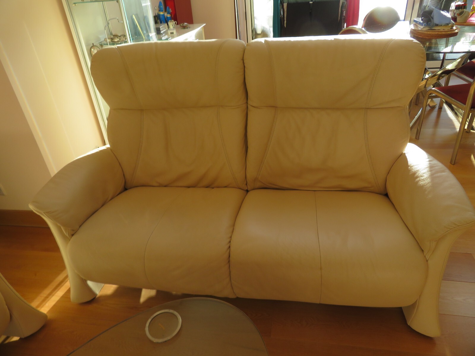 HIMOLLA "LUNE" CREAM LEATHER 2.5 SEAT HIGH BACK SOFA eBay