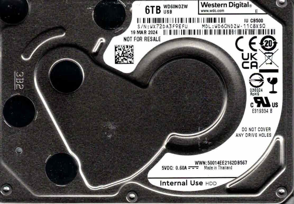 WD60NDZW-11C8XS0 Western Digital 6TB USB 3.0 WX72 MAR 2024 | eBay