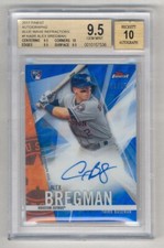 ALEX BREGMAN 2017 TOPPS FINEST BLUE WAVE AUTO AUTOGRAPH RC #13/25 BGS 9.5 10