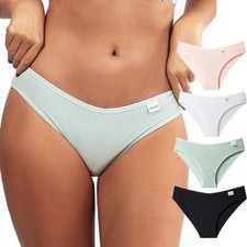 4 Pack Lot Womens Girls Cotton Panties Brief Ladies Underwear Low Waist Lingerie