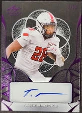 Tahj Brooks 1/10 2024 Leaf Trinity Clear Purple Auto Texas Tech Red Raiders SSP