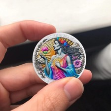 Sober Mama Recovery Medallion -One Day At A Time AA Sobriety Coin Gift for Women