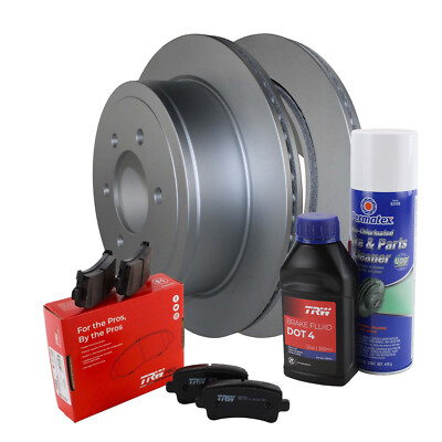 Rear Brake Kit 348mm Rotors TRW Pro Ceramic Pads For F-150 Mark LT Base Payload