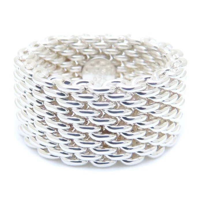 TIFFANY&Co. Somerset mesh Silver925 ring Size 5.25 /293703