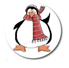 Whimsy Chubby Holiday Penguin Christmas Stickers Holiday Favors Envelope Seals