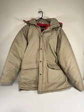 Vintage Westwind Sportswear Tan Made in USA Quilt Lined Medium Long Hood Zipper