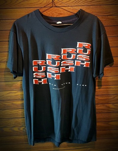 VTG 1987 Rush Concert T Shirt - Hold Your Fire Tour Buffalo, NY Single Stitch