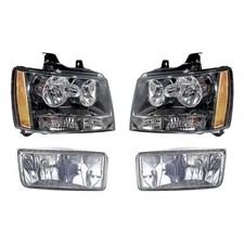 For Chevy Tahoe 07-14 4-Piece Kit (Driver and Passenger Side Headlights, Driver