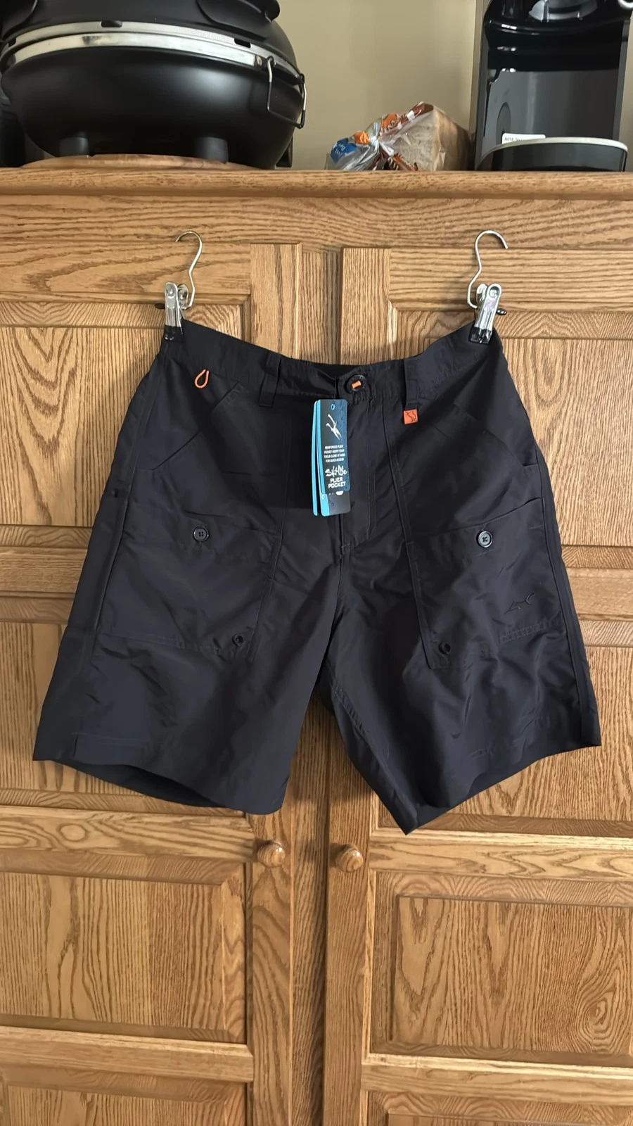 Salt Life SLX-QD Vapor Stretch Mens Black Hybrid Fishing Shorts MENS SMALL