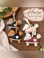 Horse Bag Charms Set of 4 Equestrian Purse Keychain Accessories