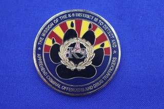 Arizona State Troopers K9 District Challenge Coin Highway Patrol Police 2" RARE