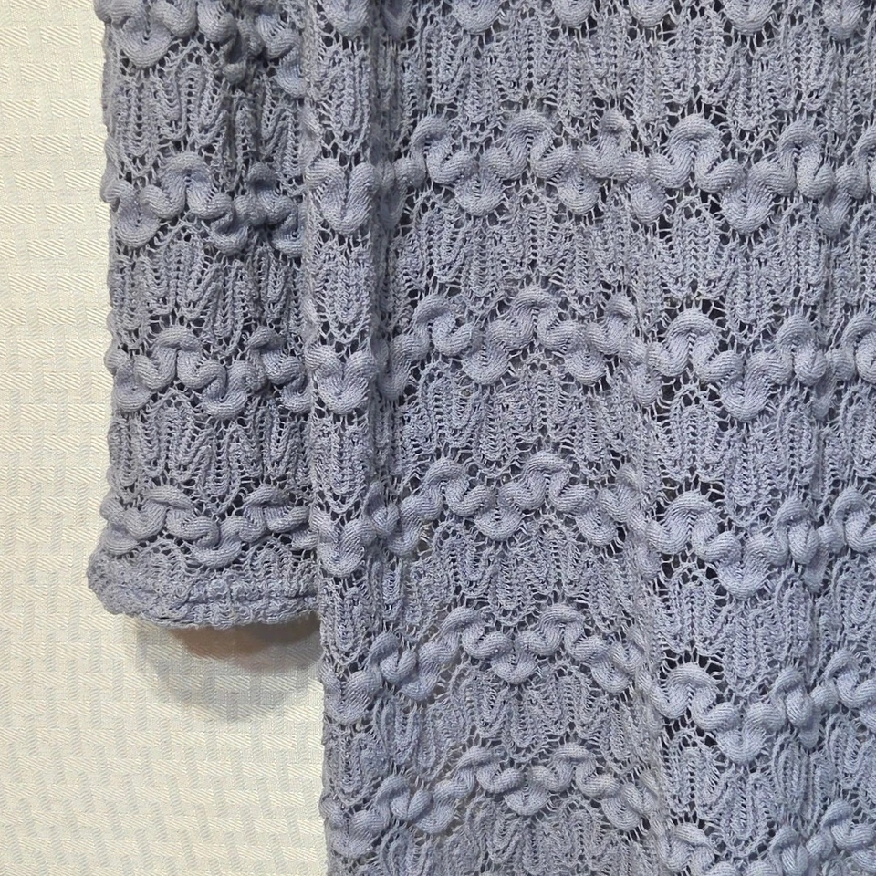 Chaus Women’s Large  Lavender Sheer Knit Tunic Sweater Top Long Sleeve Vintage - Image 3 of 4