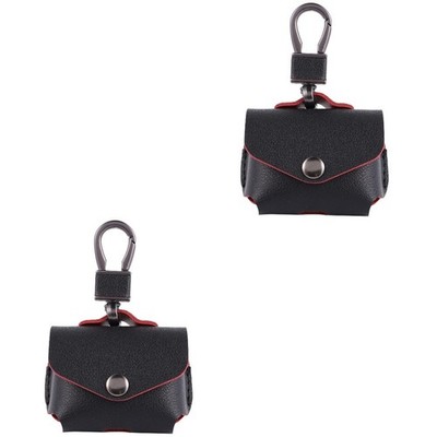  2 STÜCKE Luxus Ledertasche für drahtlose Kopfhörer Fallabdeckung mit