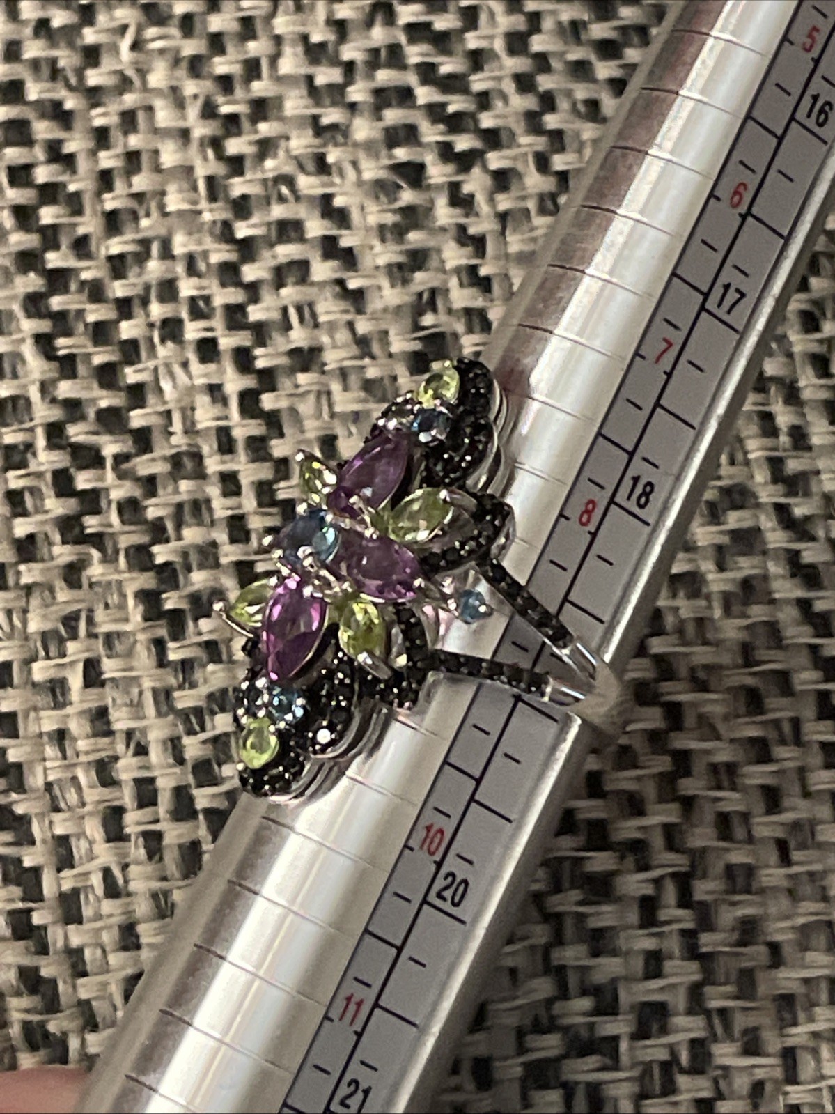 DK Multi gemstone Ring Size 9 - image 3