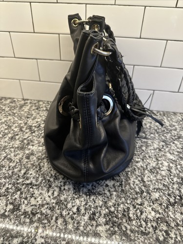 Michael Michael Kors Braided Astor Grommet Large Shoulder Tote Black Leather - Bild 4 von 6