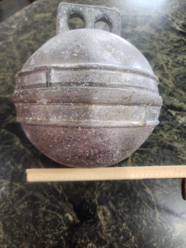 Vintage Phillips Trawl Products Aluminum Deep Sea Fishing Float Grimsey England
