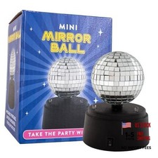Mini Disco Mirror Ball LED Light   5 Inch Battery Operated Party Decoration,