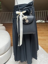 Simone Rocha Black Crossbody Top Handle Bag Pearl Bow, Detachable Strap