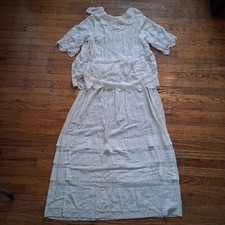Antique Edwardian White Lace Dress Tea Cotton