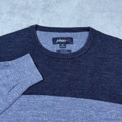 Johnnie-O Sweater Mens M Twilight Blue Crewneck Colorblock Dadcore Normcore Golf