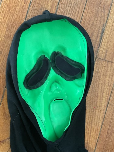 Rare Fun World Div 1990s Splotch Green Scream Ghost Mask Great Condition - Picture 7 of 7