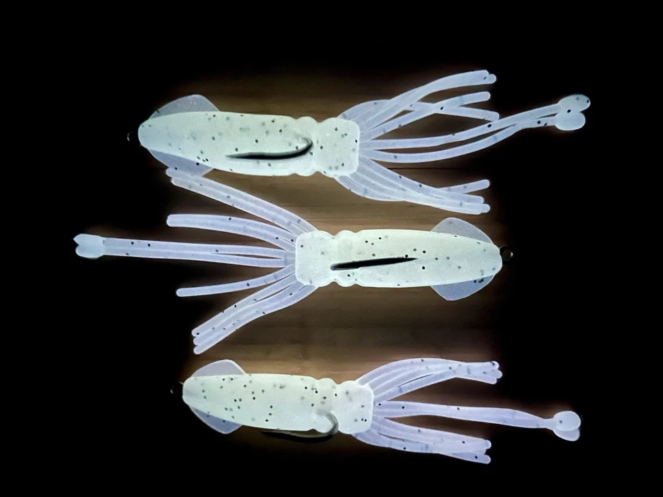 Boogey Man Bait Co. 8" Glow Calamar Lingcod Rockfish Halibut Pargo Aparejado 10/0 Foto 4 de 4