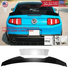 G1 2 Pcs Matt Black Decklid Gurney Flap Wickerbill For 10-14 Mustang Gt Spoiler