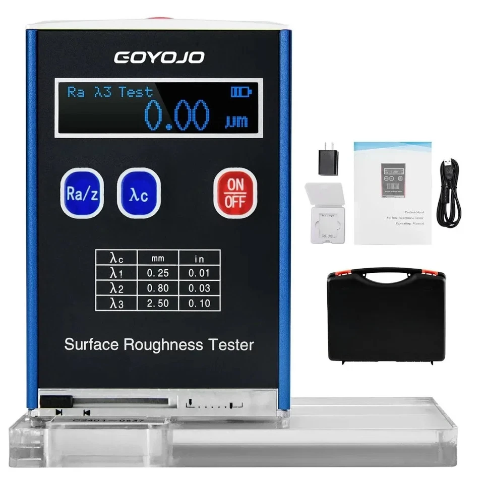 GOYOJO Surface Roughness Tester Roughness Gauge Ra/Rq 0.05~15.0μm Rz/Rt 0.1~50.0μm
