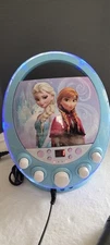 Disney Frozen Disco Party CDG Karaoke Machine Lights Up CD Player 1 Microphone