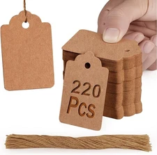 2.8" X 1.7"  Gift Tags, 220 Pcs Kraft Paper Tags with String Blank